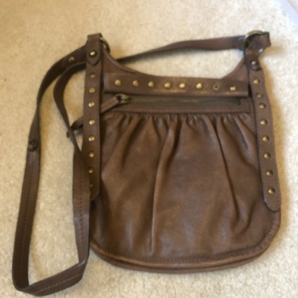 Juicy Couture THINK Brown Taupe Leather Crossbody Bag - Picture 12 of 16